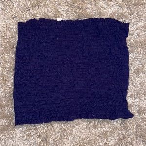 Blue stretchy tube top